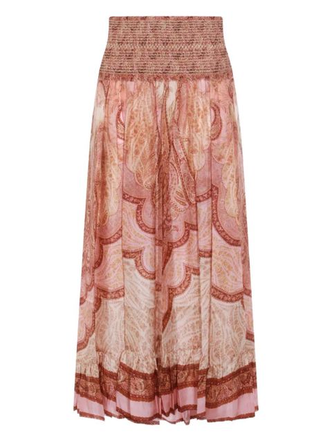 ZIMMERMANN paisley-print midi skirt - Red