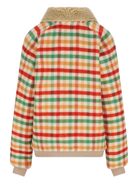 Miu Miu check-pattern fleece jacket - Neutrals - zdjęcie produktu nr 2