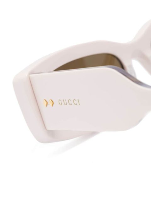 Gucci Eyewear logo-engraved rectangle-frame sunglasses - Neutrals - zdjęcie produktu nr 2