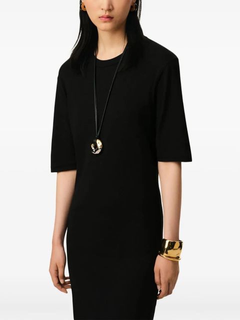 AMI Paris short-sleeved midi dress - Black