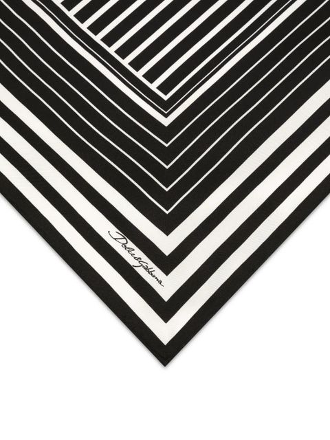 Dolce & Gabbana striped silk scarf - Black - zdjęcie produktu nr 2