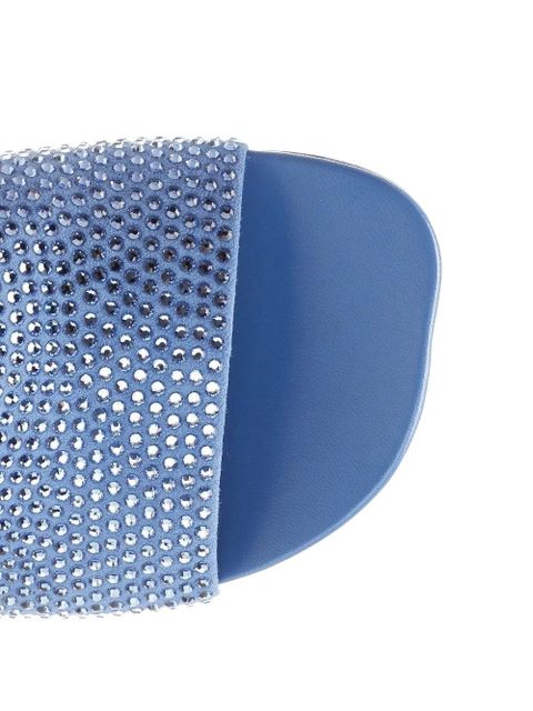 LOEWE Petal crystal-embellished sandals - Blue