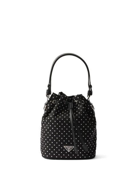 Prada Re-Nylon stud-embellished bucket bag - Black - zdjęcie produktu nr 1