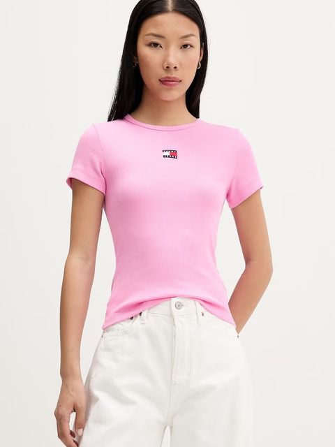 Tommy Jeans T-shirt damski bawełniany z elastanem - zdjęcie produktu nr 1