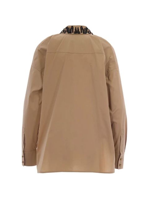 Max Mara detailed-collar cotton shirt - Neutrals - zdjęcie produktu nr 2