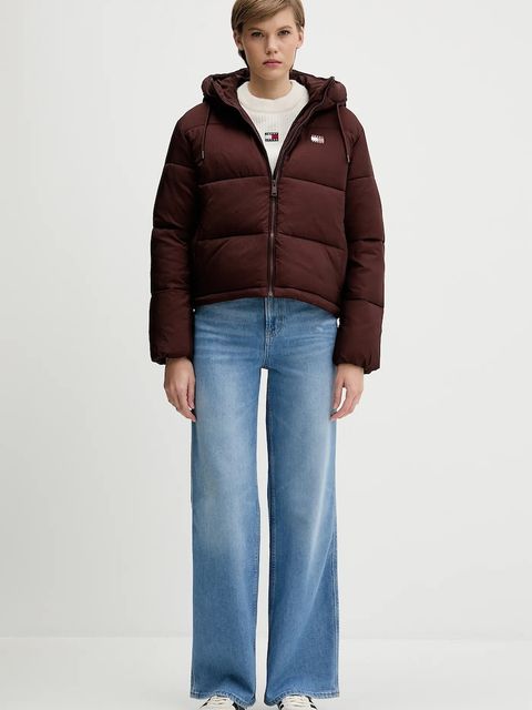 Tommy Jeans kurtka kolor brązowy zimowa DW0DW21625 - zdjęcie produktu nr 2