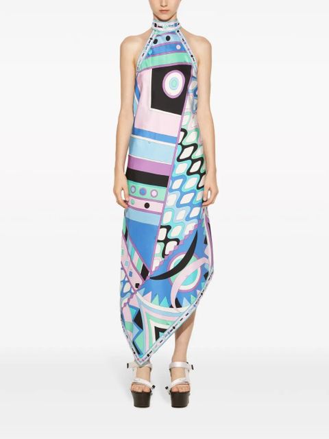 PUCCI Vivara-print halterneck silk dress - Blue - zdjęcie produktu nr 2