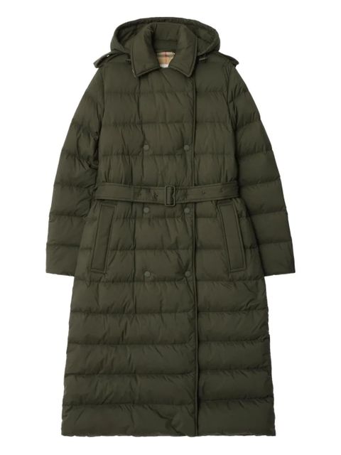 Burberry double-breasted belted puffer coat - Green - zdjęcie produktu nr 1