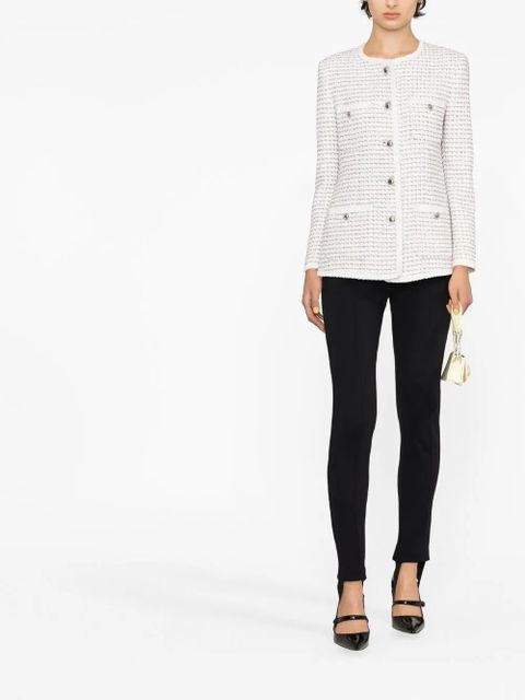Alessandra Rich round-neck buttoned jacket - White