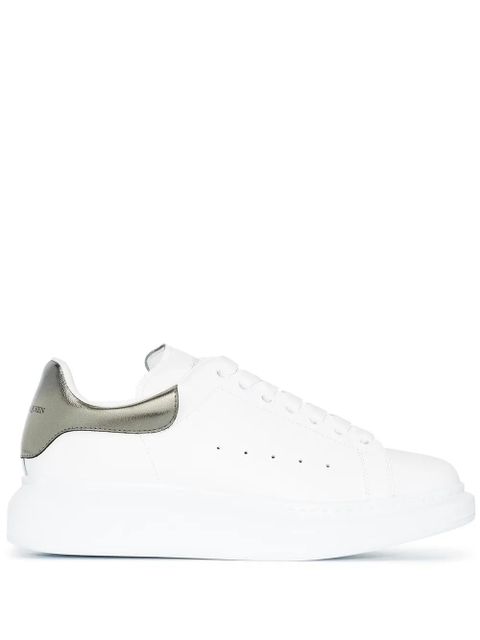 Alexander McQueen Oversized metallic leather sneakers - White - zdjęcie produktu nr 1