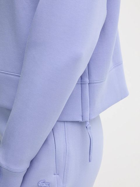 Lacoste bluza damska kolor niebieski z kapturem gładka SF0281