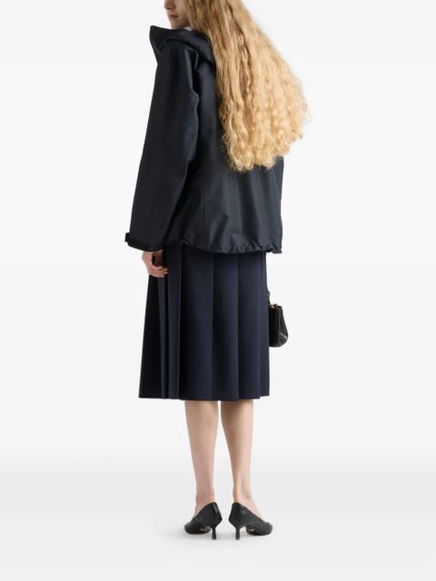 Prada pleated buckle-belt midi skirt - Blue