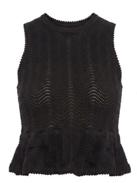 TWINSET zigzag-knit peplum tank top - Black - zdjęcie produktu nr 1