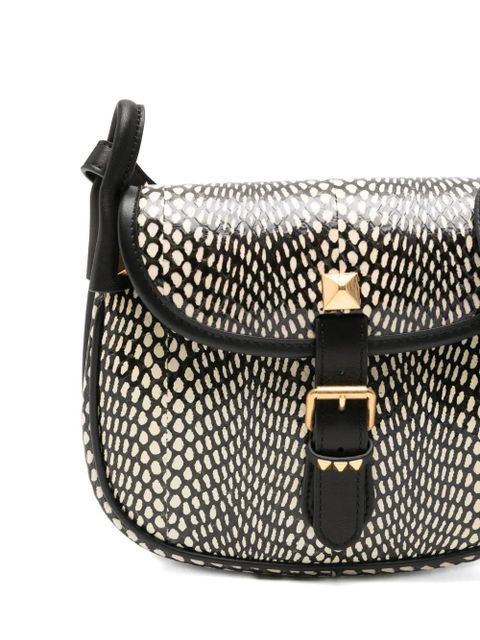 Valentino Garavani signature Rockstud embellishment animal-print cross body bag - Black