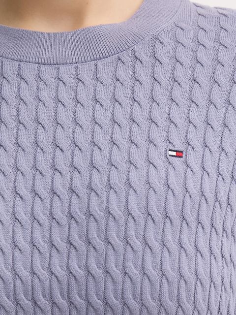 Tommy Hilfiger sweter bawełniany kolor fioletowy lekki WW0WW44993