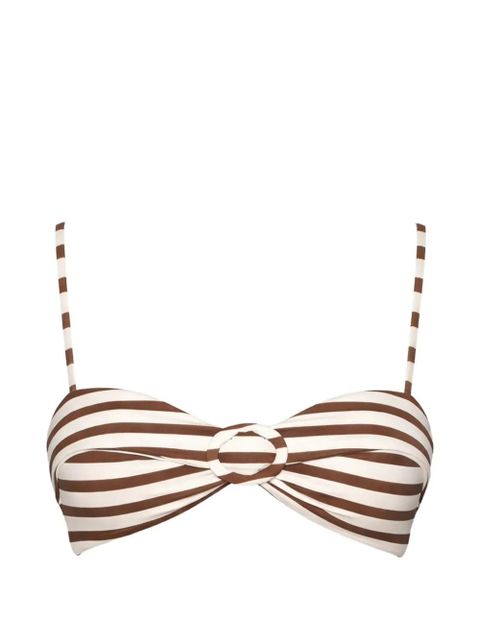 Cult Gaia Alouette striped ring bikini top - Neutrals - zdjęcie produktu nr 1