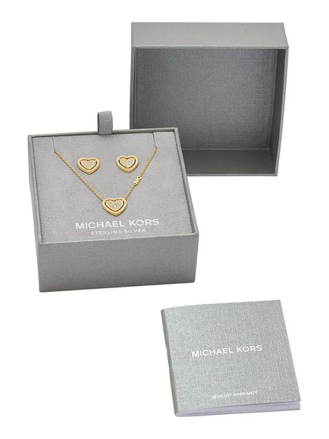 Michael Kors naszyjnik i kolczyki ze srebra pokrytego złotem MKC1756CZSET