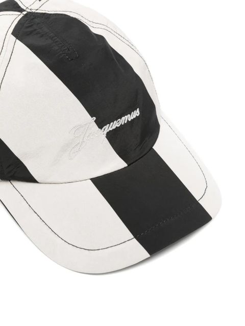 Jacquemus La Casquette Baluchon striped cap - White
