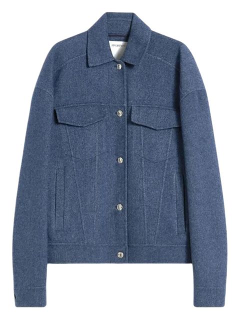 Sportmax flap-pocket metal-button wool jacket - Blue - zdjęcie produktu nr 1