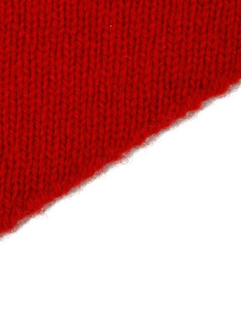 Simone Rocha pearl-embellished logo scarf - Red