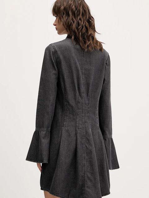 Karl Lagerfeld Jeans sukienka jeansowa kolor szary mini rozkloszowana A4W13003