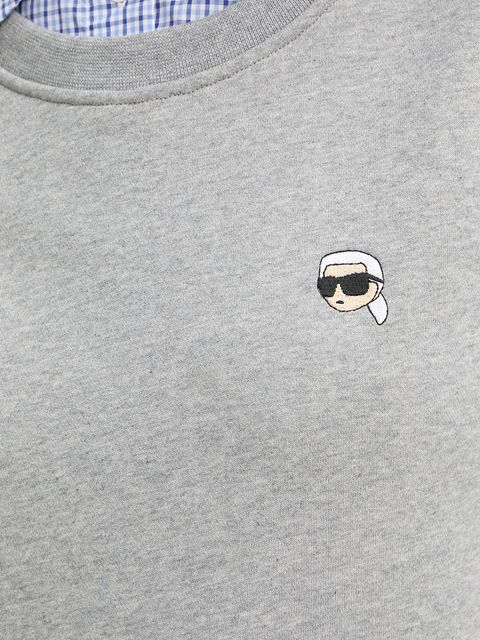 Karl Lagerfeld bluza bawełniana IKON damska kolor szary wzorzysta B1W20028