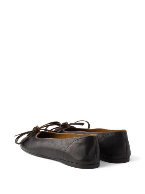 Prada bow-detail ballet flats - Black