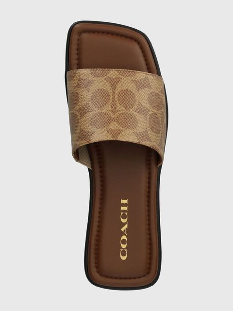 Coach klapki FLORENCE damskie kolor brązowy CP898