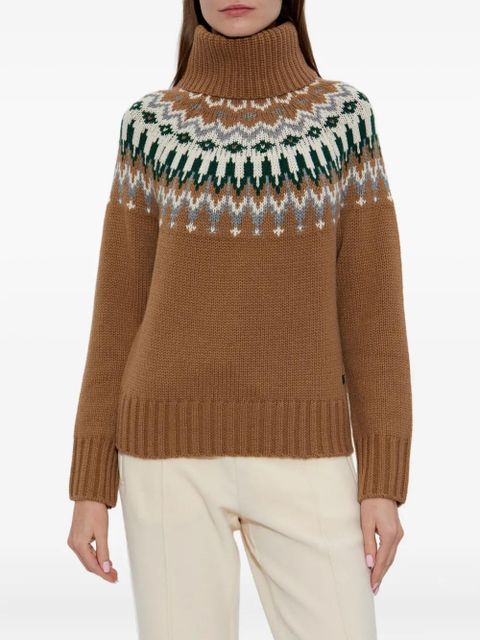 BOGNER Ingrid patterned turtleneck sweater - Brown
