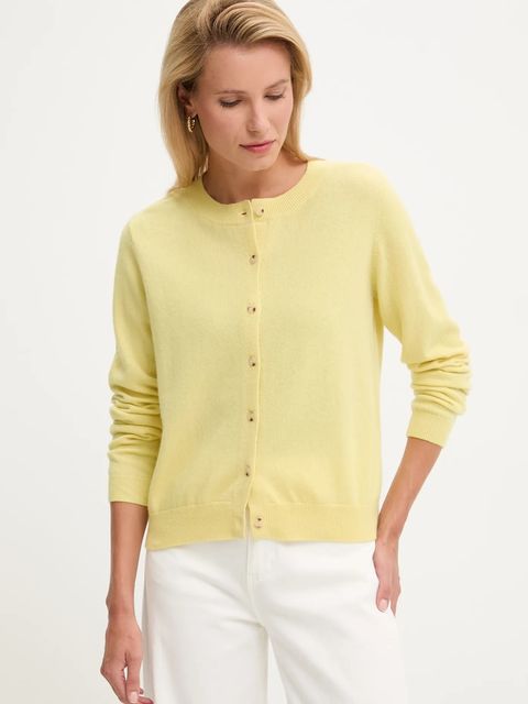 Answear.LAB kardigan z wełny merino damski kolor żółty lekki - zdjęcie produktu nr 1