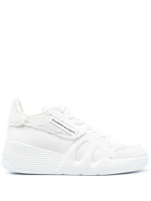 Giuseppe Zanotti Talon frayed-trim sneakers - White - zdjęcie produktu nr 1