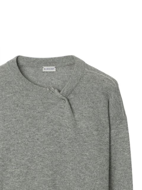 Burberry Equestrian Knight-embroidered crew-neck jumper - Grey