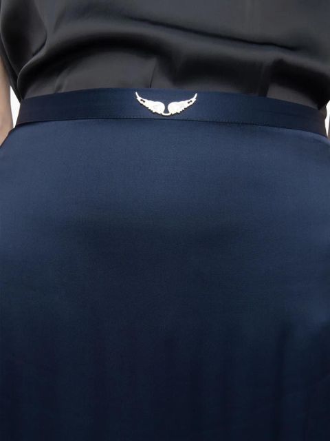 Zadig&Voltaire Jimeno satin wings-embellished maxi skirt - Blue