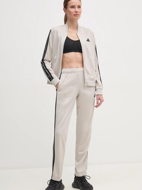 adidas dres 3-Stripes damski kolor beżowy JY1769 - zdjęcie produktu nr 1