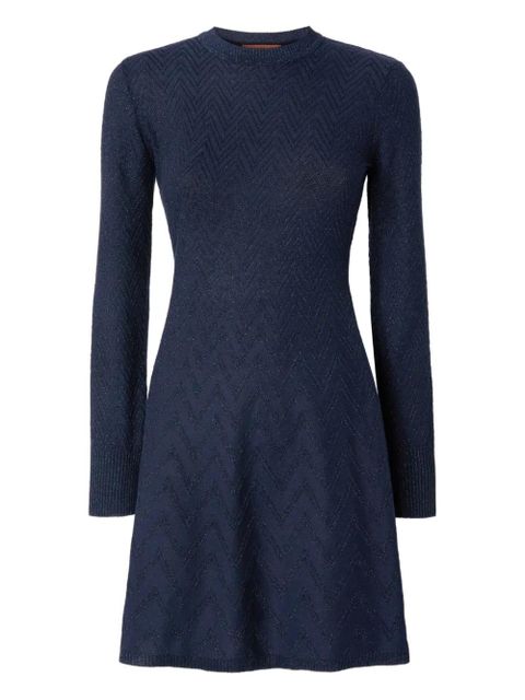 Missoni zigzag-pattern mini dress - Blue - zdjęcie produktu nr 1