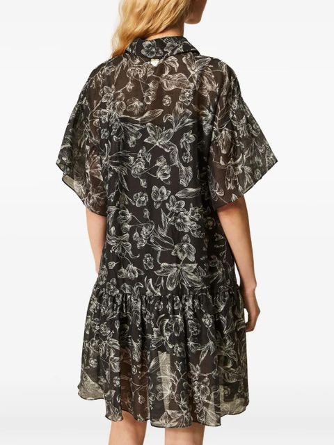 TWINSET floral ruffled dress - Black