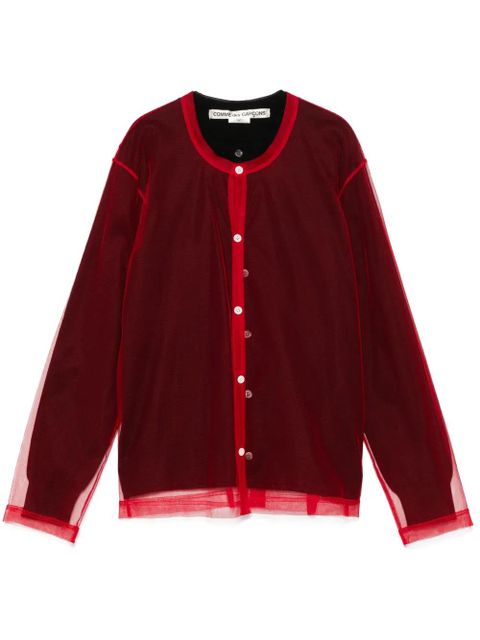 Comme Des Garçons overlay-mesh cardigan - Red - zdjęcie produktu nr 1