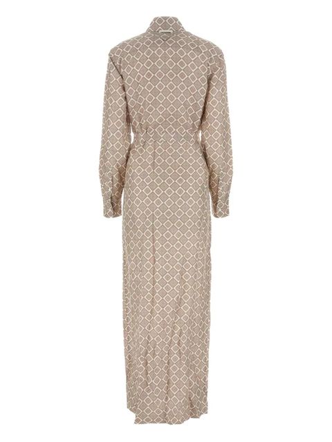 Prada geometric-print maxi shirt dress - Neutrals - zdjęcie produktu nr 2