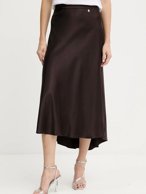 Silvian Heach spódnica FAREMI kolor brązowy midi rozkloszowana GPA25324LO - zdjęcie produktu nr 1