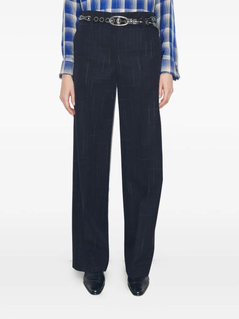 Tory Burch wide-leg plaid palazzo pants - Blue