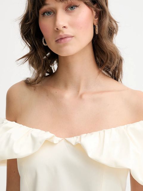 Rotate sukienka kolor beżowy mini dopasowana 114205857 - zdjęcie produktu nr 2