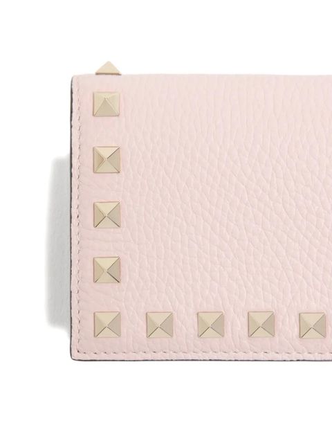 Valentino Garavani small Rockstud grainy calfskin wallet - Pink