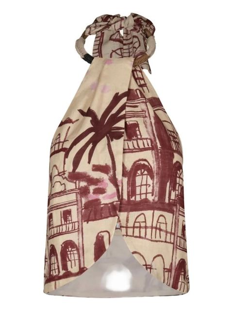 Johanna Ortiz The Root printed halterneck top - Neutrals