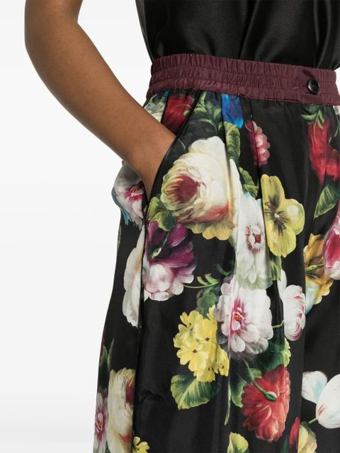 Dolce & Gabbana floral wide-leg trousers - Black