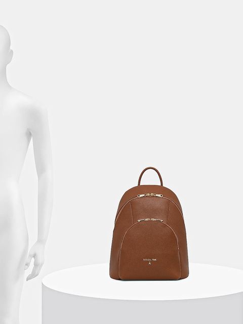 Patrizia Pepe plecak skórzany damski kolor brązowy mały gładki 8B0325 L001