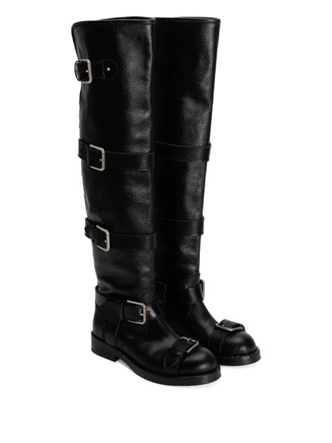 Dolce & Gabbana buckle-strap leather boots - Black - zdjęcie produktu nr 2