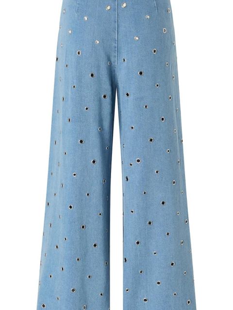 PINKO grommet-embellished palazzo pants - Blue - zdjęcie produktu nr 2