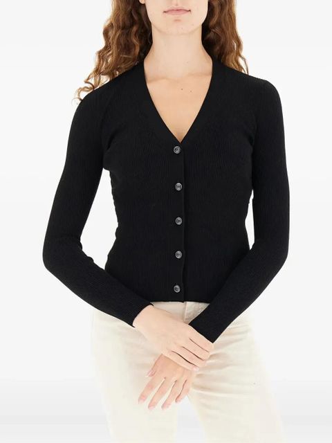 Weekend Max Mara ribbed V-neck cardigan - Black - zdjęcie produktu nr 1