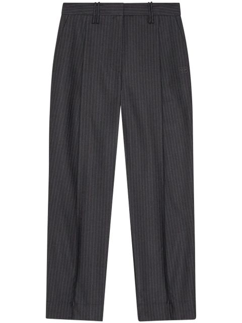 GANNI pleated pinstripe trousers - Grey