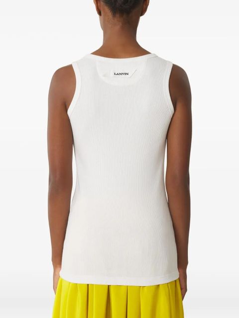 Lanvin embroidery-logo tank top - White